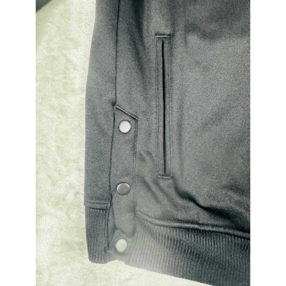 Adidas Track Jacket Womens Medium Black Full Zip 3-Stripe Athletic‎ Bomber Style